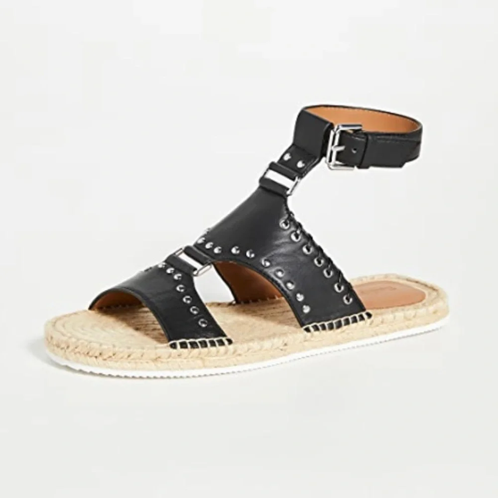 See by Chloe Yuna Espadrille Woven Studded Leather Sandals - Picture 2 of 11